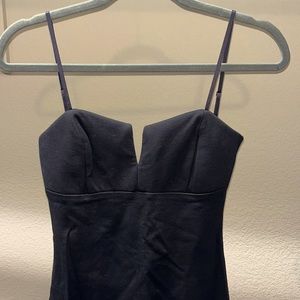 Black spaghetti strap dress sweetheart neck